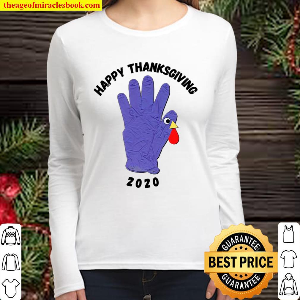 Happy Thanksgiving Turkey 2020 Blue Turkey Glove Women Long Sleeved
