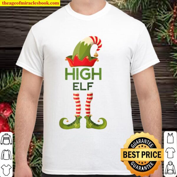 High Elf Matching Christmas Holiday Weed Cannabis Gift Raglan Baseball Shirt