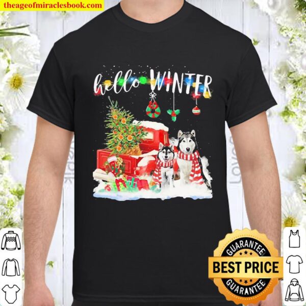 Huskies hello Winter Christmas Shirt
