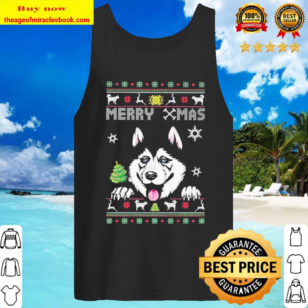 Husky Merry Ugly Christmas Tank Top