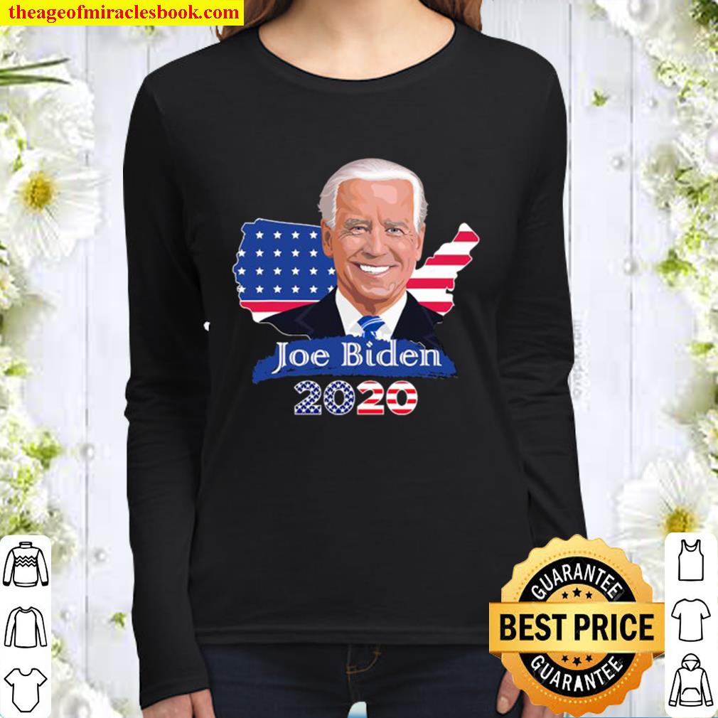 Joe Biden 2020 American Flag Map Election Women Long Sleeved
