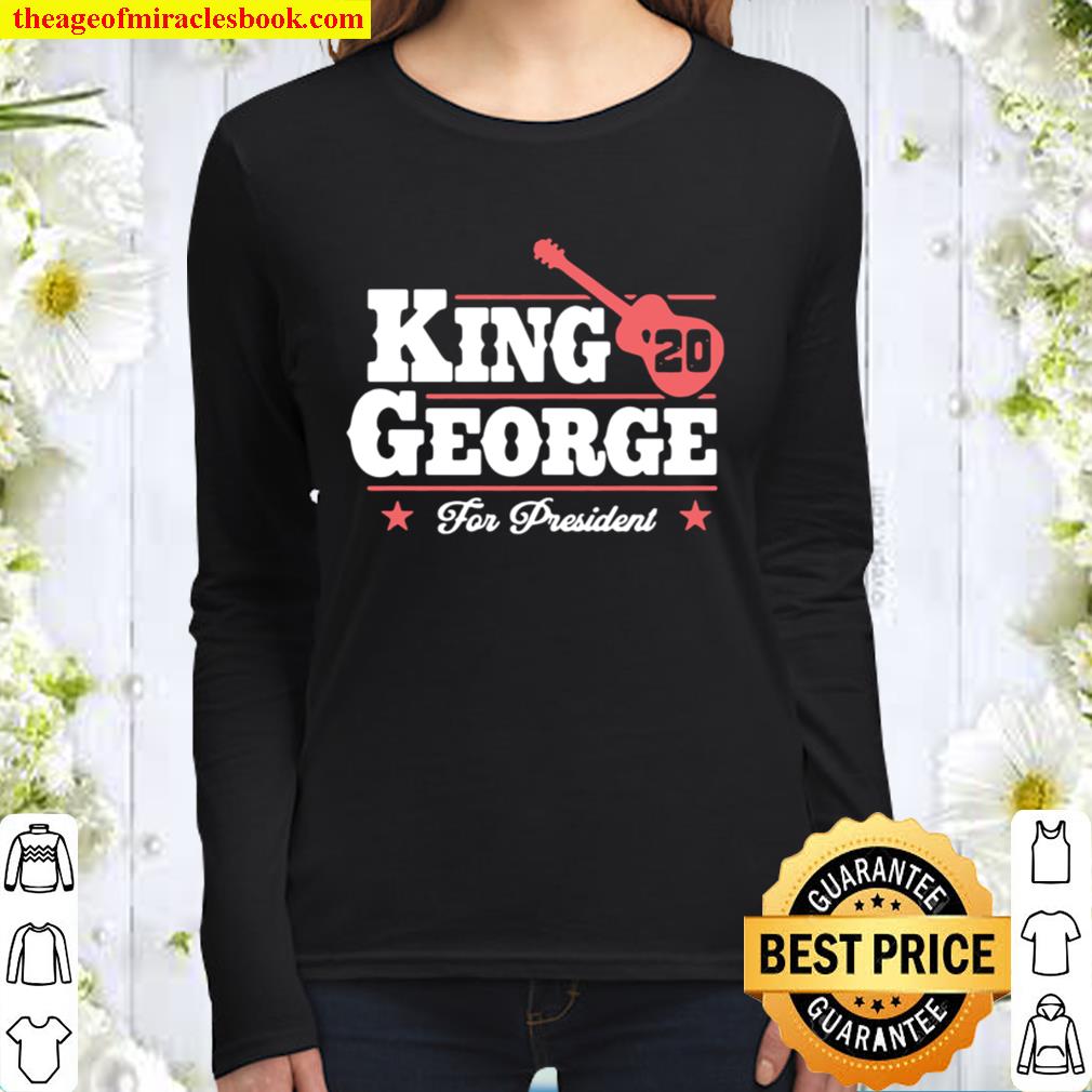 King George For President Guitar Election Women Long Sleeved