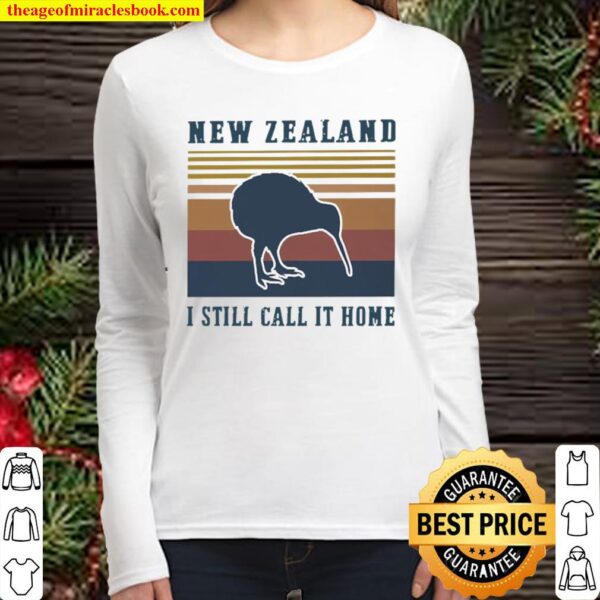 Kiwi Bird New Zealand I still call it home vintage Women Long Sleeved