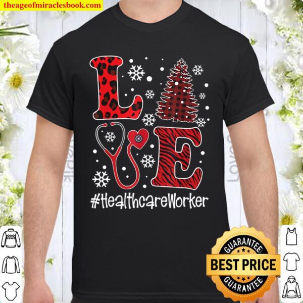 LOVE Nurse Buffalo Plaid Christmas Nursing Healthcare Worker Shirt