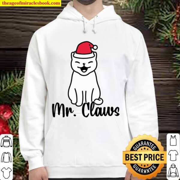 Matching Couple Christmas Shirts Mr Mrs Claws Cute Cat Hoodie