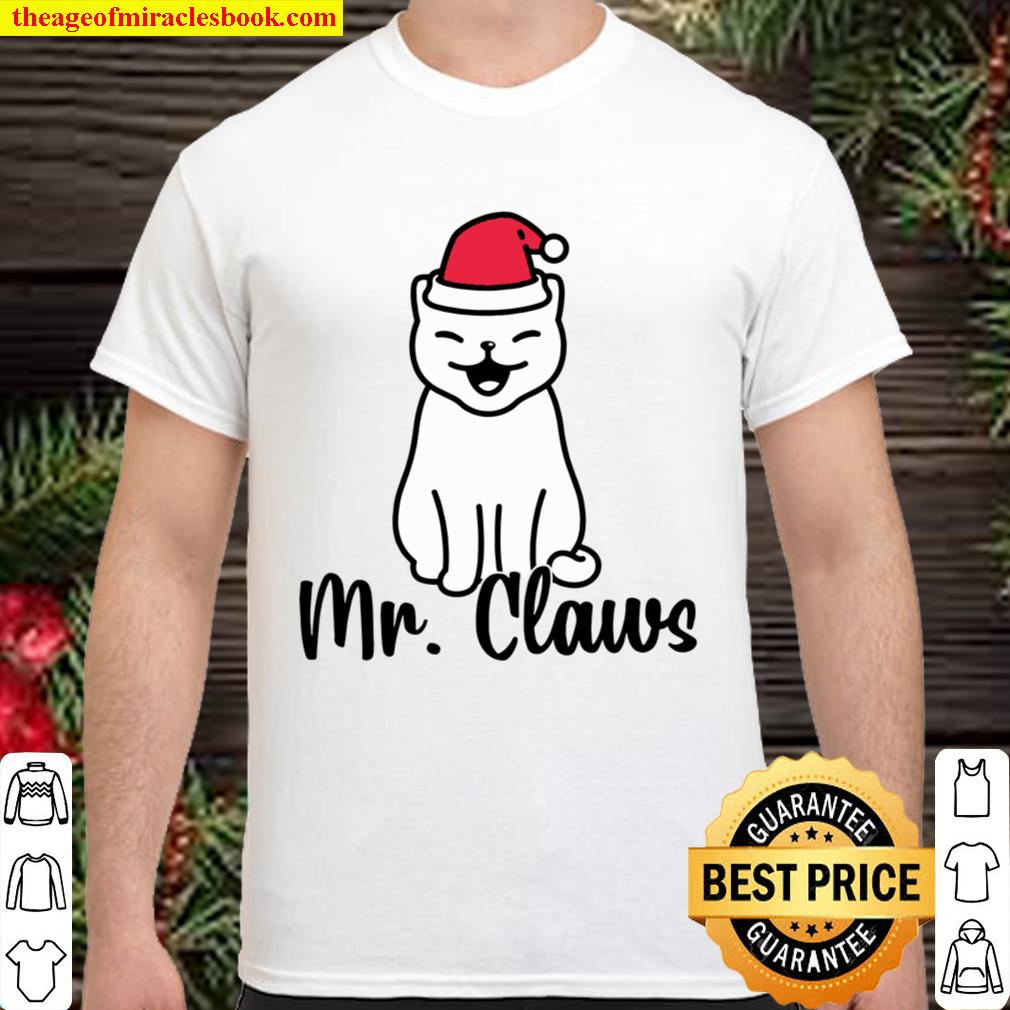 Matching Couple Christmas Shirts Mr Mrs Claws Cute Cat Shirt, Hoodie, Long Sleeved, SweatShirt