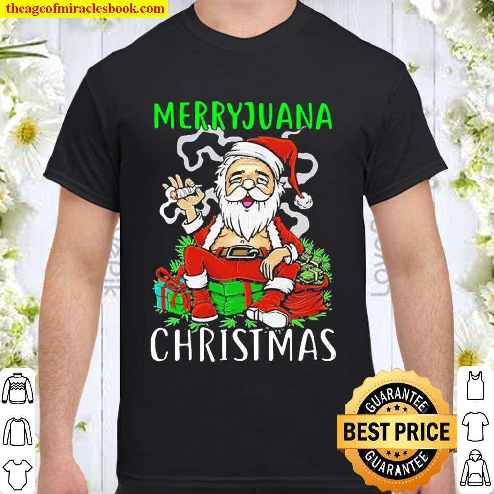 Merrjuana Christmas Santa Smoking Shirt, Hoodie, Long Sleeved, SweatShirt