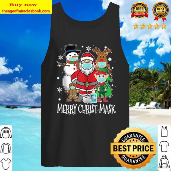 Merry Christ-Mask – Santa and the Gang Wearing Mask Tank Top