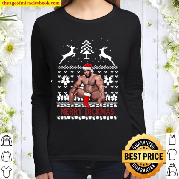 Merry Christmas dickmas ugly christmas sweater covid funny 2020 tumblr Women Long Sleeved