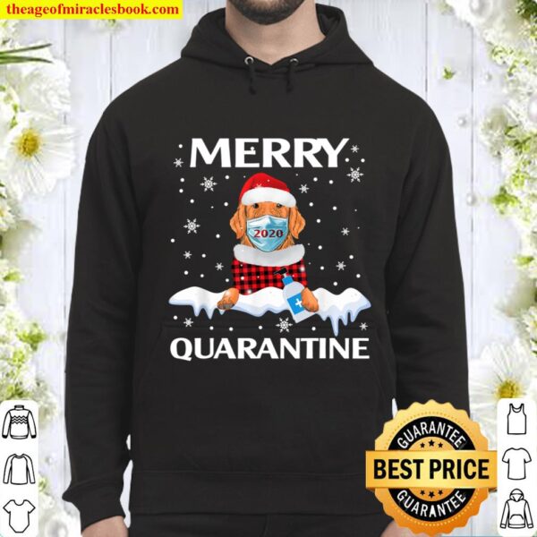 Merry Quarantine Christmas 2020 Golden Retriever Mask Family Hoodie