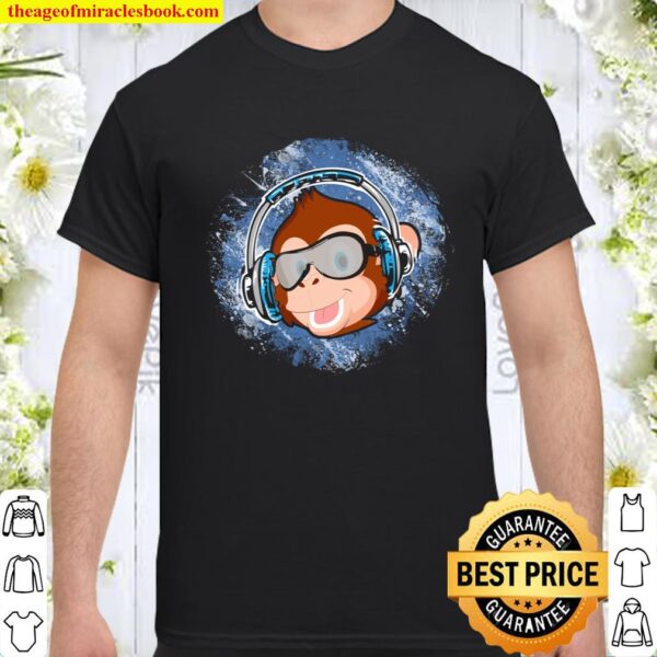Monkey Chimp With Sunglasses And Headphones Funny Pullover Shirt