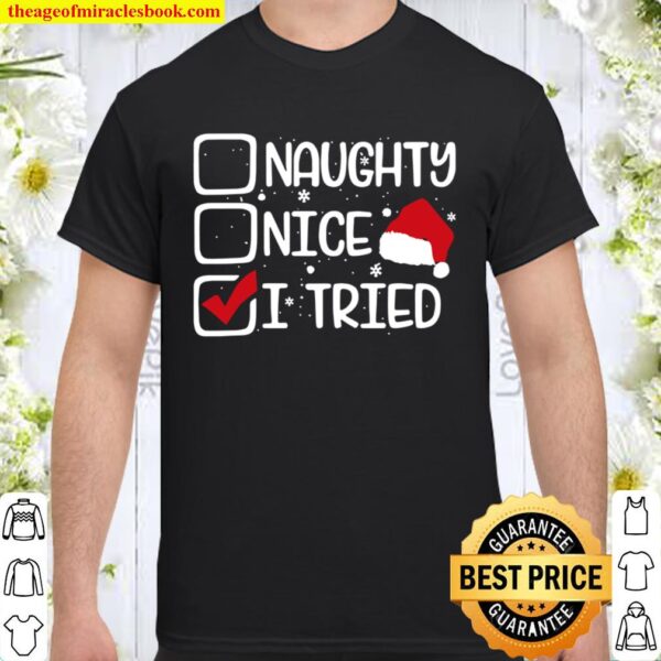 Naughty Nice I Tried Christmas Shirt