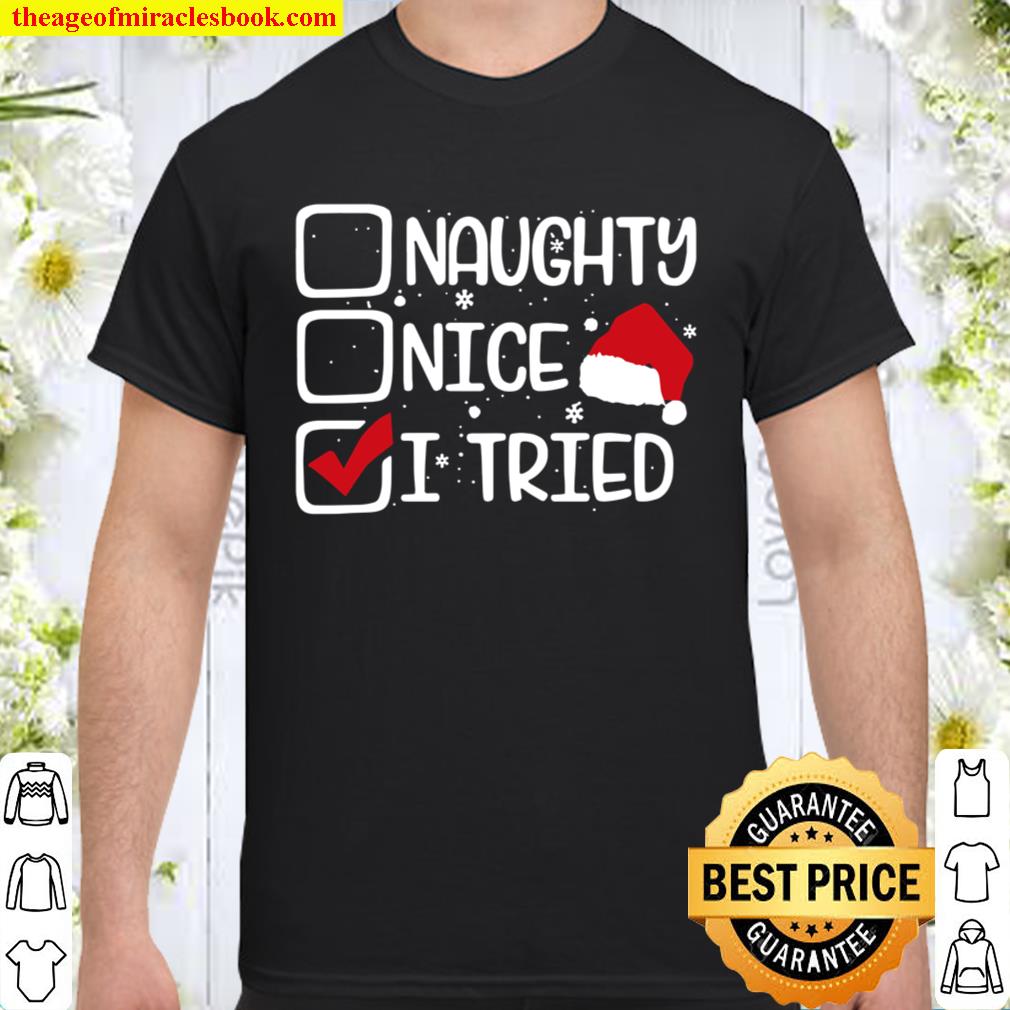 Naughty Nice I Tried Christmas Shirt, Hoodie, Long Sleeved, SweatShirt