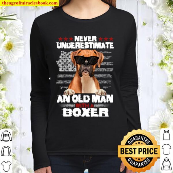 Never Underestimate An Old Man With a Boxer Women Long Sleeved
