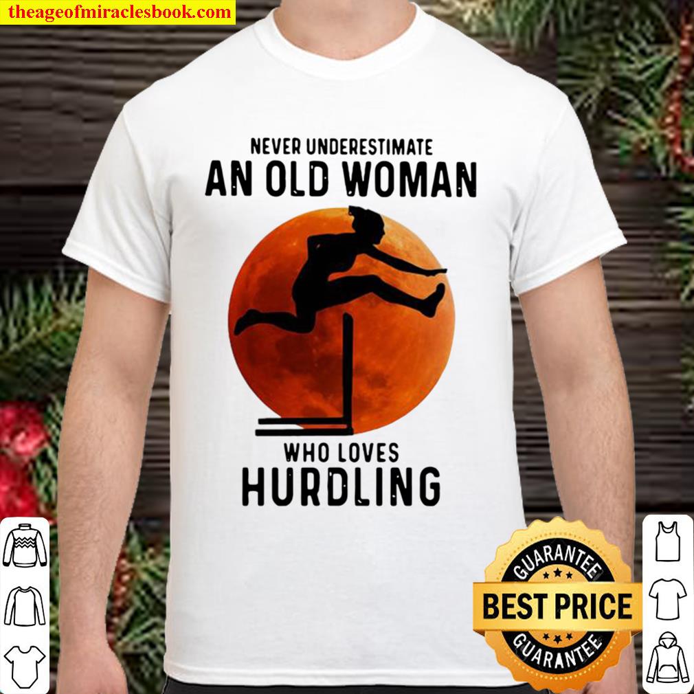 Never underestimate an old woman with native blood who loves hurdling sunset Shirt, Hoodie, Long Sleeved, SweatShirt