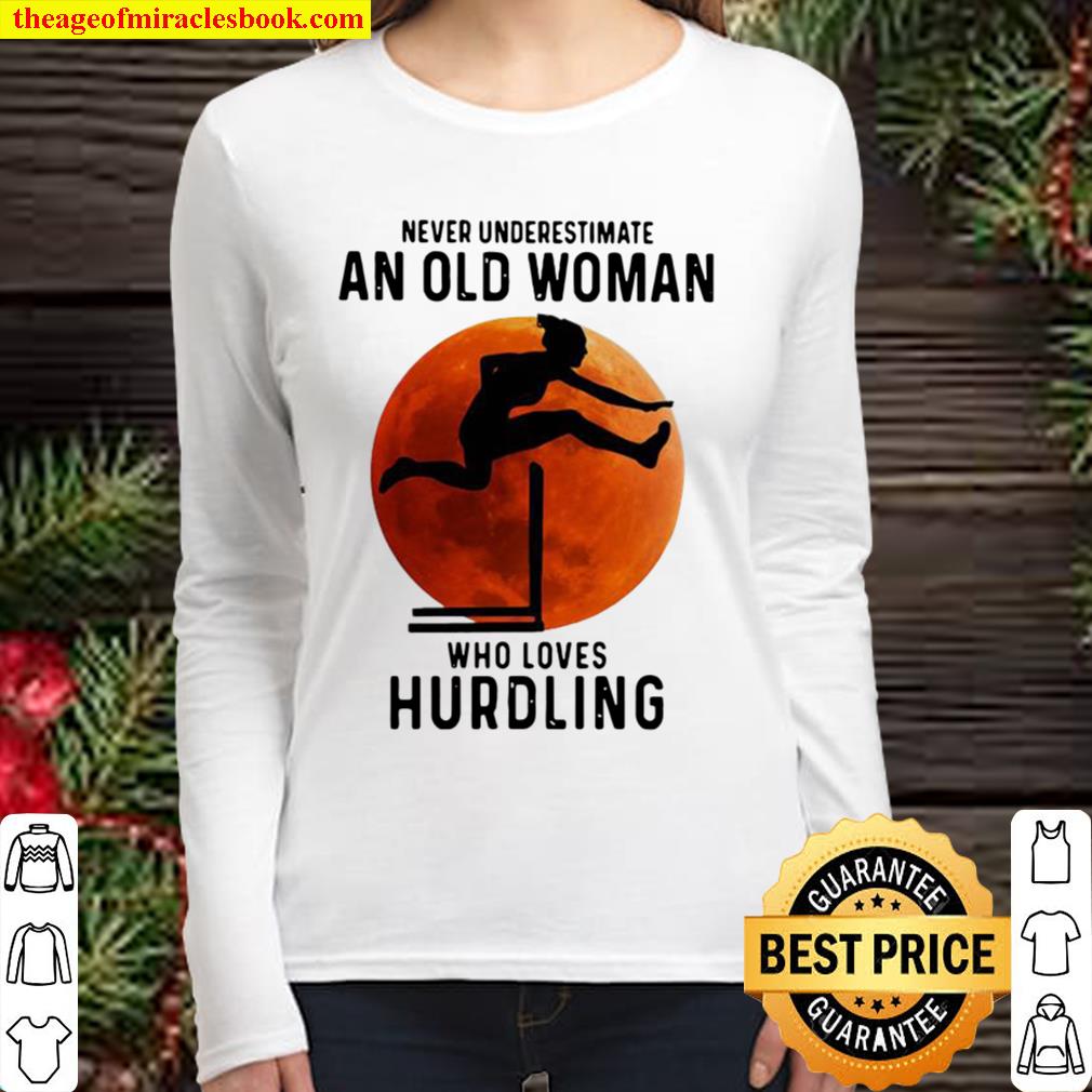 Never underestimate an old woman with native blood who loves hurdling Women Long Sleeved