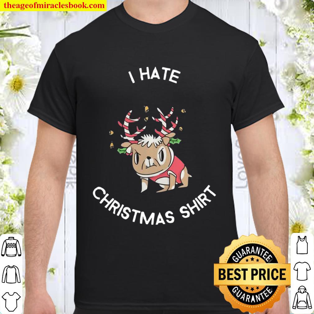 Nice Pug Bulldog Dog Deer Hate Anti Christmas Shirt, Hoodie, Long Sleeved, SweatShirt