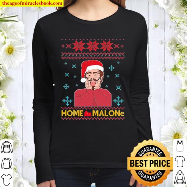 Official Post Malone Home Malone Ugly Christmas Women Long Sleeved