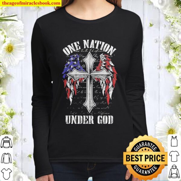 One nation under god wings american flag Women Long Sleeved