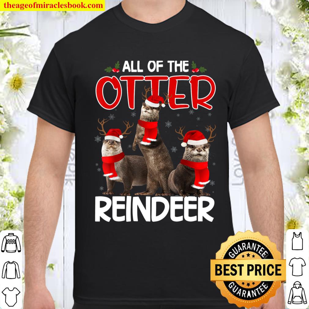 Otters Reindeer Deer Antler Funny Christmas Santa Hat Xmas 2020 Shirt