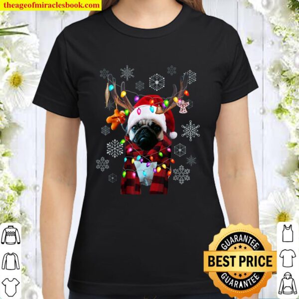 Pug Christmas, Dog Owner Gift, Pug Lover, Funny Christmas Classic Women T-Shirt