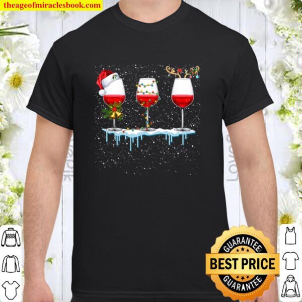 Red Wine Christmas Pajamas - Wine Reindeer, Wine Light, Wine Hat Santa Shirt