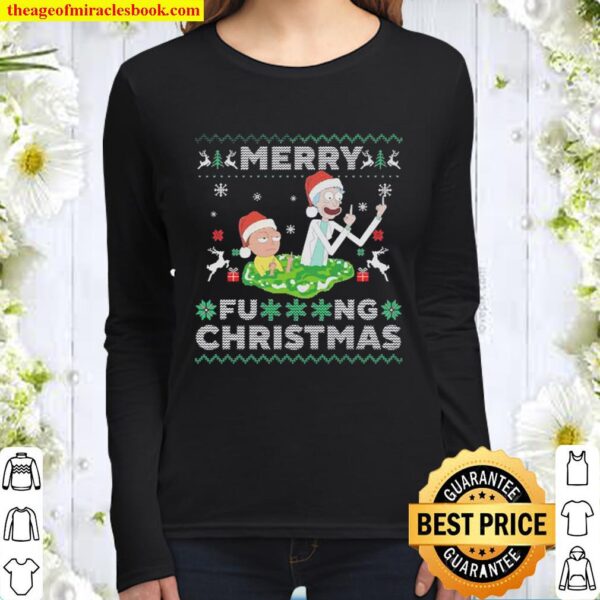 Rick and Morty Merry Ugly Christmas Women Long Sleeved