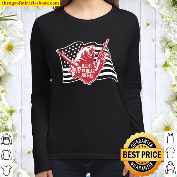 Right To Bear Arms American Flag Veteran Women Long Sleeved
