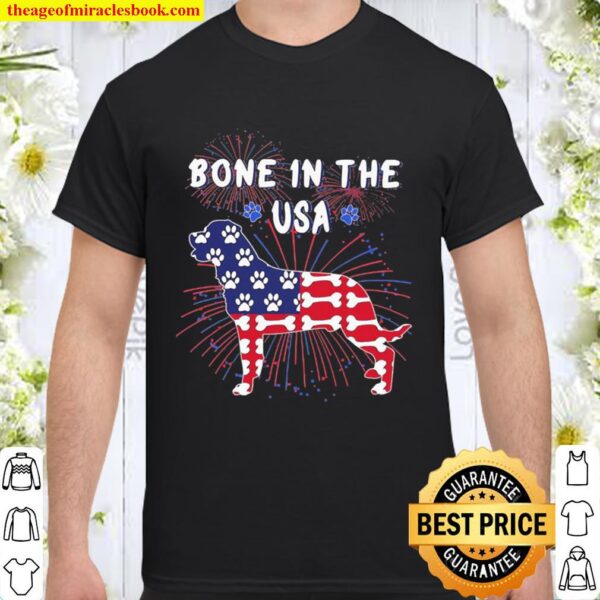 Rottweiler bone in the Usa Shirt