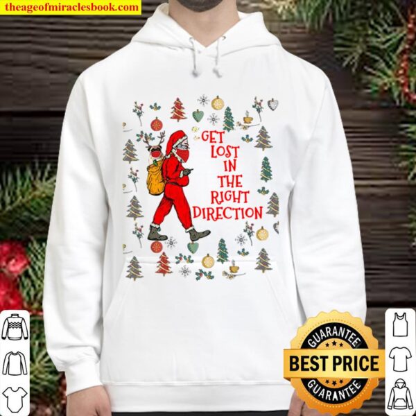 Santa Claus And Pug Reindeer Get Lost In The Right Direction Christmas Hoodie