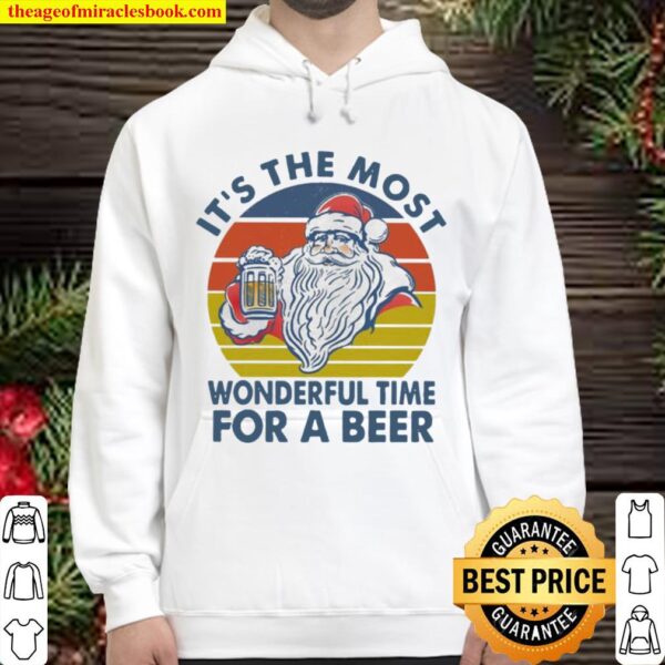 Santa Claus It’s the most wonderful time for a Beer vintage Christmas Hoodie