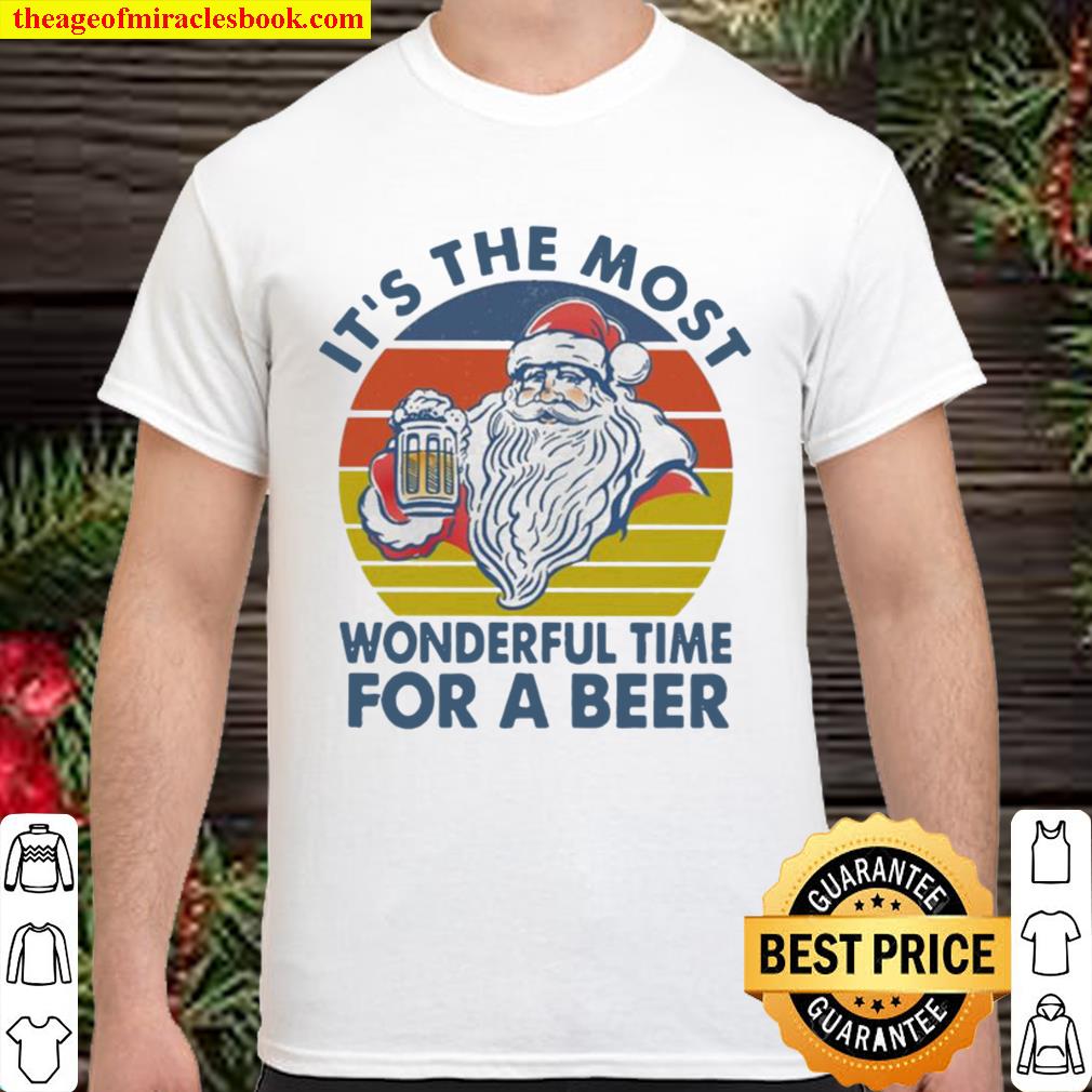 Santa Claus It’s the most wonderful time for a Beer vintage Christmas Shirt, Hoodie, Long Sleeved, SweatShirt