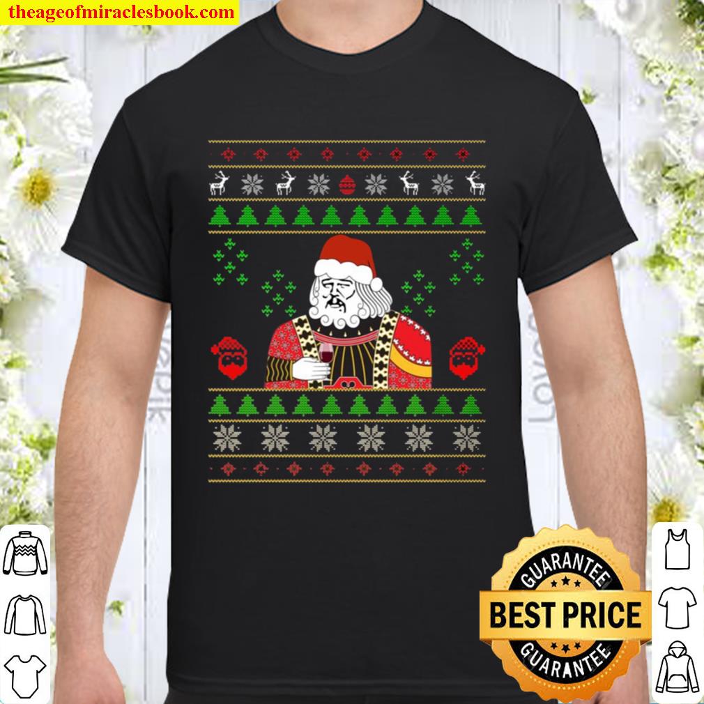Santa Claus Leonardo Big Fat Jumper Quarantined Christmas 2020 Pandemic Meme Ugly Christmas Shirt, Hoodie, Long Sleeved, SweatShirt