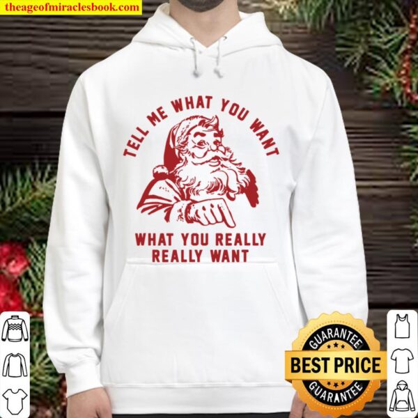 Santa Claus Tell Me What You Want Funny Christmas Hoodie
