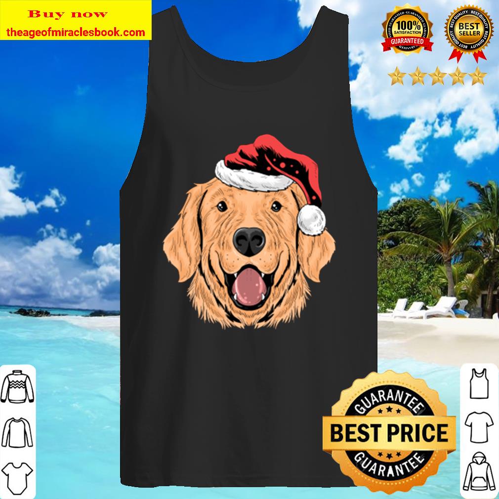 Santa Golden Retriever Puppy Dog Funny Christmas Gift Tank Top