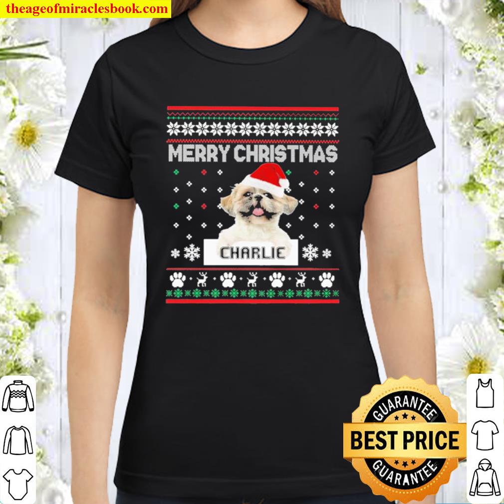 shih tzu christmas t shirt