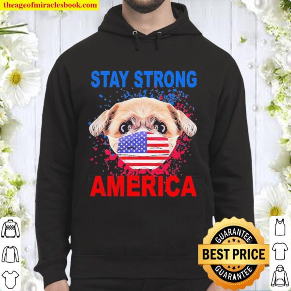 Shih tzu face mask stay strong America flag Hoodie