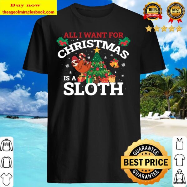 Sloth For Christmas Funny Christmas Gift Shirt