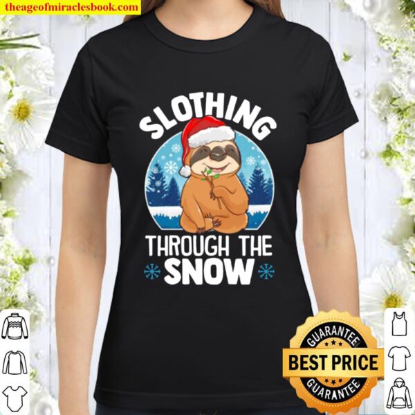 Slothing Santa through the snow Christmas Classic Women T-Shirt