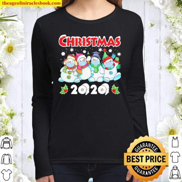 Snowmies face mask Christmas 2020 Women Long Sleeved