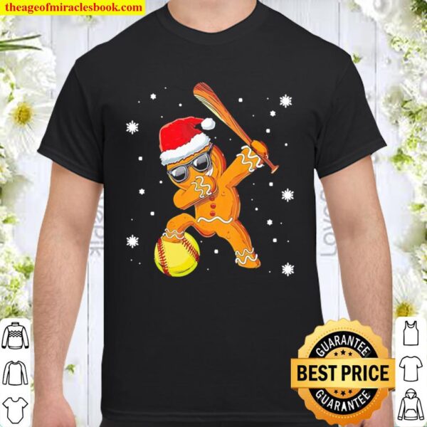 Softball Dabbing Santa Christmas Shirt