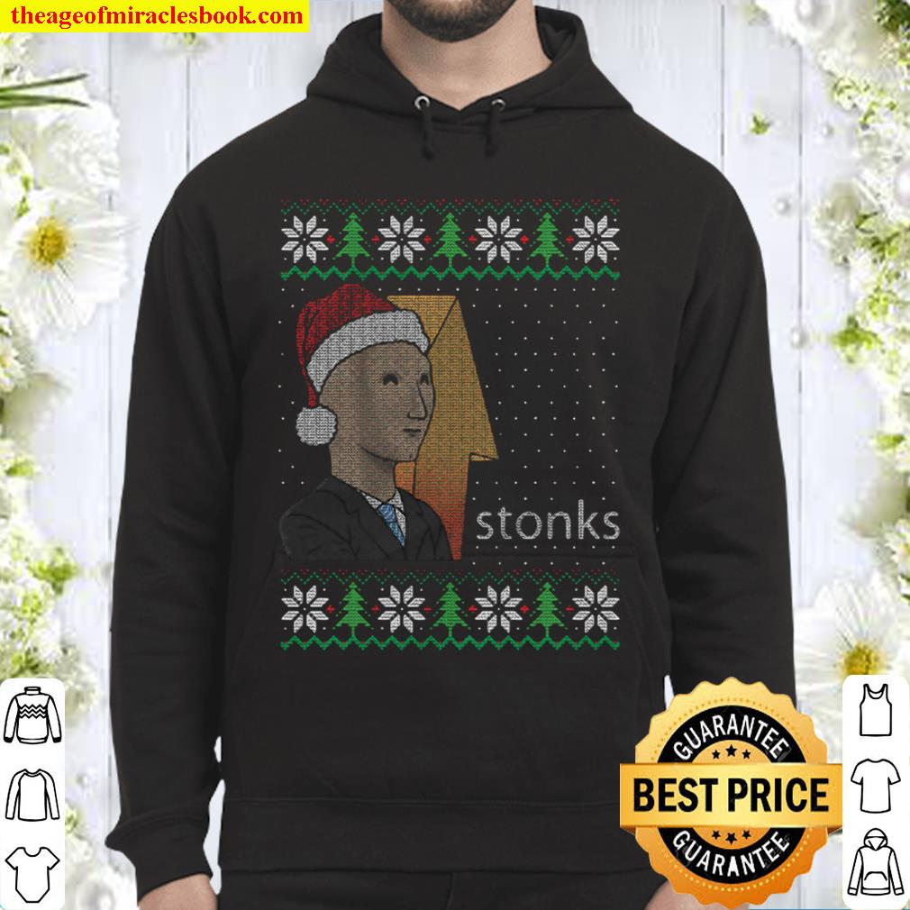 Stonks Christmas Sweater - Meme Stonks Hoodie