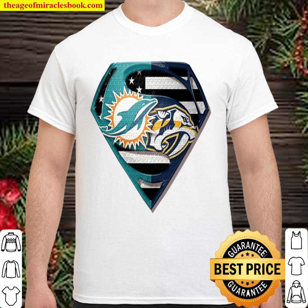 Superman Miami Dolphins vs Nashville Predators 2020 Shirt, Hoodie, Long  Sleeved, SweatShirt