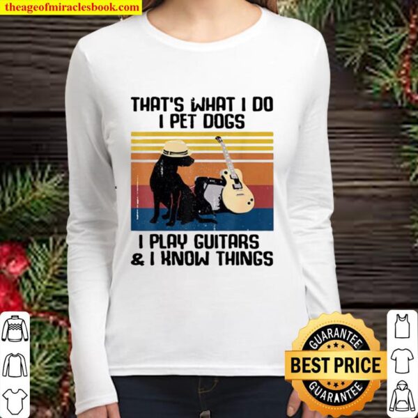 Thats What I Do I Pet Dogs Guitar Costume Women Long Sleeved