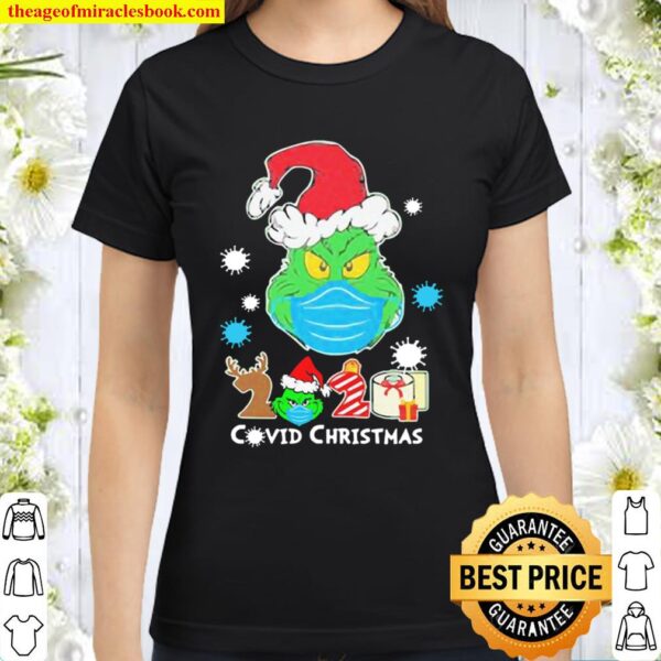 The Grinch face mask 2020 Covid Christmas Classic Women T-Shirt
