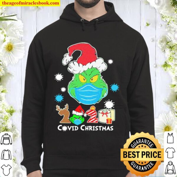 The Grinch face mask 2020 Covid Christmas Hoodie