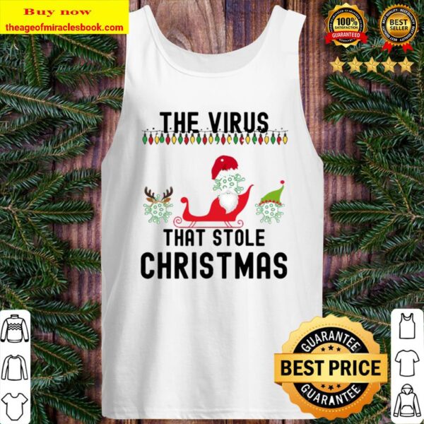 The Virus That Stole Christmas Hat Santa Tank Top