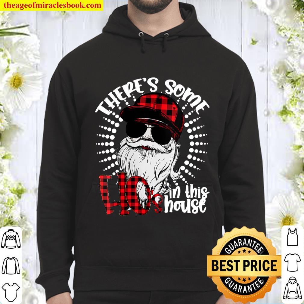 Theres Some Hos in This House Womens Sweatshirt,Plaid Santa Claus Off Shoulder Tops