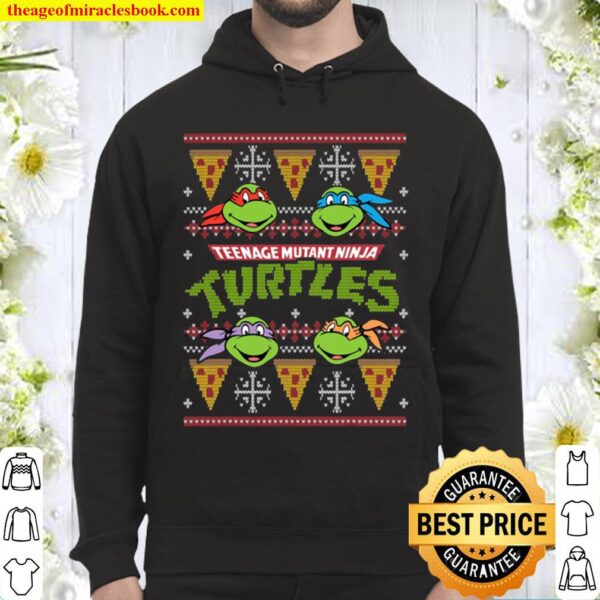 Tmnt Ugly Christmas Sweater With Pizza Hoodie