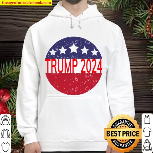 Trump 2024 Campaign For President Distressed Star Circle Hoodie